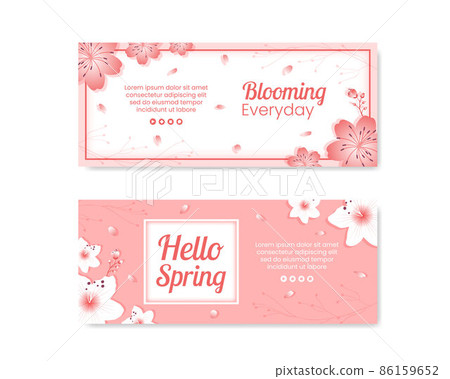 Spring with Blossom Sakura Flowers Banner Template Flat Illustration Editable of Square Background for Social Media or Greeting Card Spring with Blossom Sakura Flowers Banner Template Flat Illustration Editable of Square Background for Social Media or Greeting Card 86159652