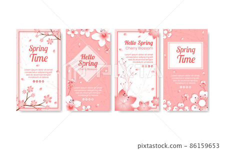 Spring with Blossom Sakura Flowers Stories Template Flat Illustration Editable of Square Background for Social Media or Greeting Card Spring with Blossom Sakura Flowers Stories Template Flat Illustration Editable of Square Background for Social Media or Greeting Card 86159653