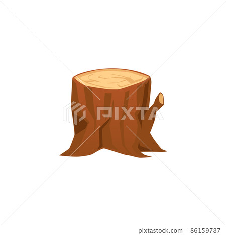 Wood stump cartoon icon or symbol, flat vector illustration isolated. Wood stump cartoon icon or symbol, flat vector illustration isolated. 86159787