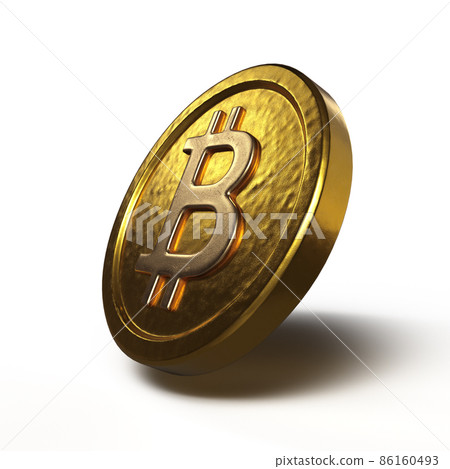 Bitcoin Cryptocurrency Gold Coin. 3D Illustration. On White Background. Bitcoin Cryptocurrency Gold Coin. 3D Illustration. On White Background. 86160493