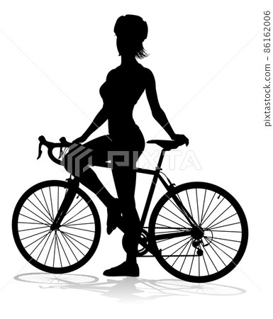 Bike and Bicyclist Silhouette Bike and Bicyclist Silhouette 86162006