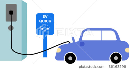 Illustration of charging an electric car 86162296