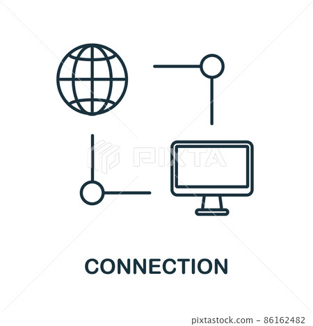 Connection icon. Line element from internet technology collection. Linear Connection icon sign for web design, infographics and more. Connection icon. Line element from internet technology collection. Linear Connection icon sign for web design, infographics and more. 86162482