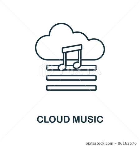 Cloud Music icon. Line element from internet technology collection. Linear Cloud Music icon sign for web design, infographics and more. Cloud Music icon. Line element from internet technology collection. Linear Cloud Music icon sign for web design, infographics and more. 86162576