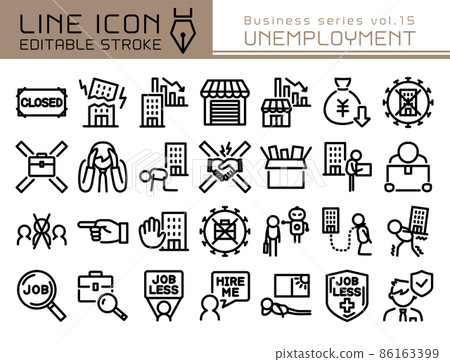 Line Icon Business Series vol.15 Unemployment / Retirement / Dismissal / Restructuring 86163399