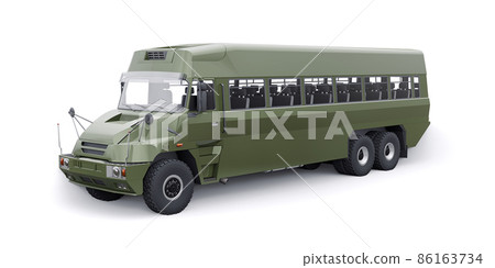 Military army bus for transporting infantry. 3D... - Stock Illustration ...
