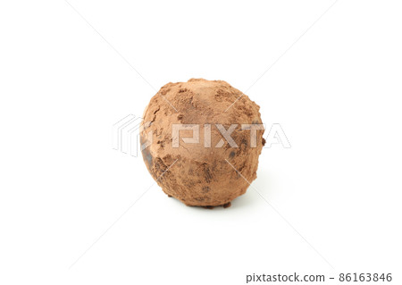Sweet truffle isolated on white background, close up Sweet truffle isolated on white background, close up 86163846