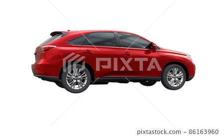 City premium family SUV on white isolated background without shadows. 3d rendering. City premium family SUV on white isolated background without shadows. 3d rendering. 86163960