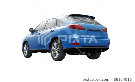 City premium family SUV on white isolated background without shadows. 3d rendering. 86164016
