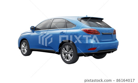 City premium family SUV on white isolated background without shadows. 3d rendering. City premium family SUV on white isolated background without shadows. 3d rendering. 86164017