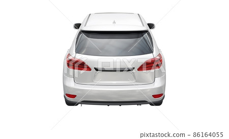 City premium family SUV on white isolated background without shadows. 3d rendering. City premium family SUV on white isolated background without shadows. 3d rendering. 86164055