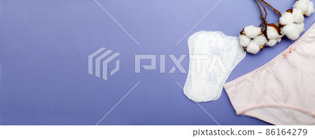 women's briefs with cotton and panty liners . hygiene and women's health care concept 86164279