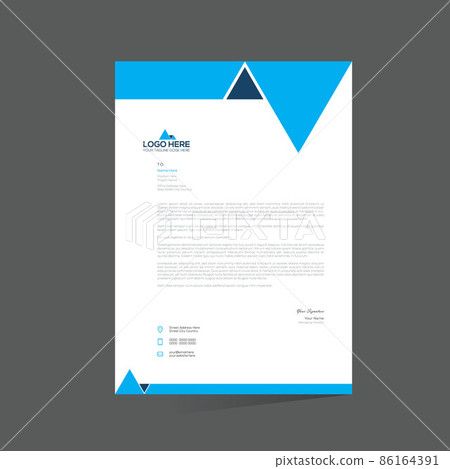 cyan colored letterhead design for any company use cyan colored letterhead design for any company use 86164391