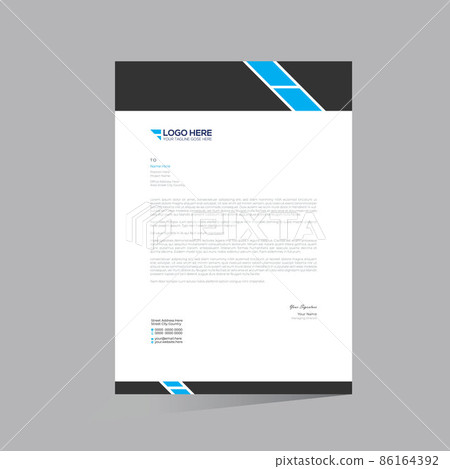cyan colored letterhead design for any company use cyan colored letterhead design for any company use 86164392