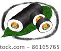 Setsubun Ehomaki Maki 壽司水彩風格成分插圖 86165765