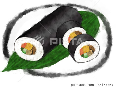 Setsubun Ehomaki Maki 壽司水彩風格成分插圖 Setsubun Ehomaki Maki 壽司水彩風格成分插圖 86165765