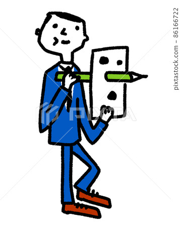 Hillary Man pokes a blank sheet 86166722