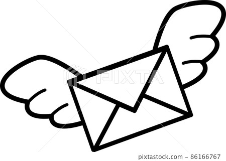 Cute illustration of a feathered letter 86166767