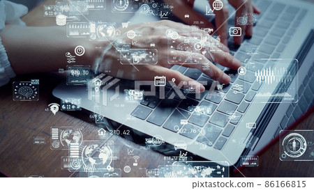 Female digital transformation using a PC 86166815