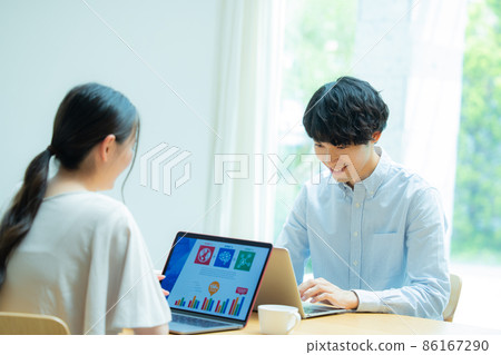 Telework couple Telework couple 86167290