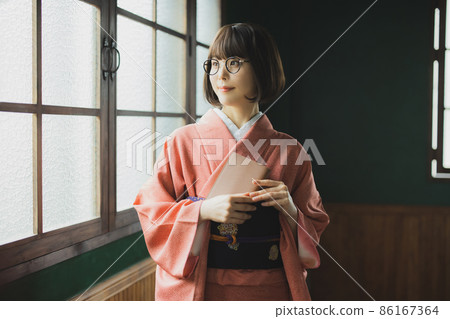 紅江戶小紋和服 86167364