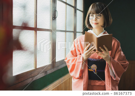 紅江戶小紋和服 86167373