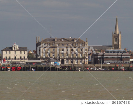 View of historic buildings on Harwich seafront 86167458