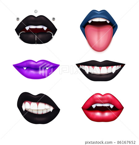 Vampire Lips Realistic Set 86167652