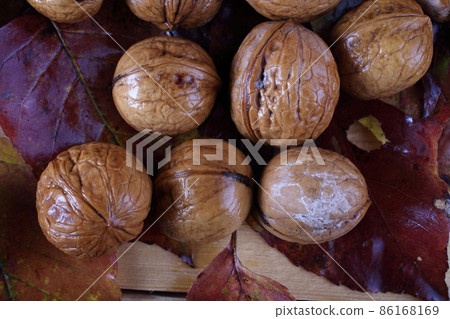 Walnuts on table 86168169