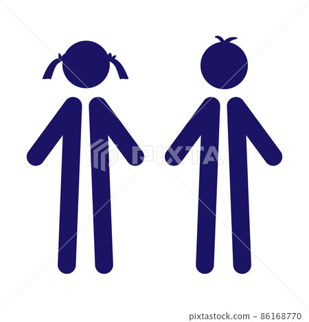 Modern Girl and Boy line icon. Sign Flat vector illustration Modern Girl and Boy line icon. Sign Flat vector illustration 86168770