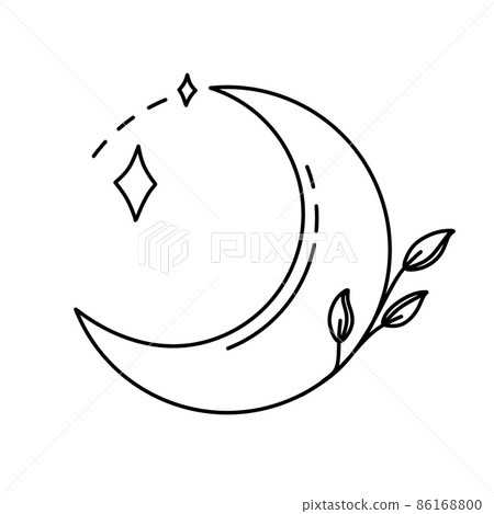 Moon. Magical symbols doodles esoteric boho mystical hand - drawn elements stone crystals . Magical vector elements Moon. Magical symbols doodles esoteric boho mystical hand - drawn elements stone crystals . Magical vector elements 86168800