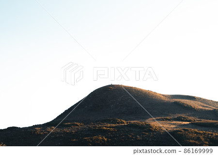 morning light and mountains,mountains in summer morning and spring flowers 86169999