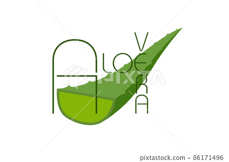Aloe Vera green logo icon for natural organic product package label. Aloe Vera leaf sign for cosmetic or moisturizer cream packaging design template. Vector isolated on white background Aloe Vera green logo icon for natural organic product package label. Aloe Vera leaf sign for cosmetic or moisturizer cream packaging design template. Vector isolated on white background 86171496