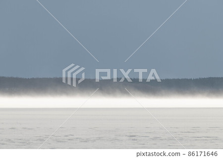 Notsuke Bay in the blizzard 86171646