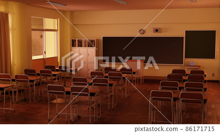 School classroom evening 86171715