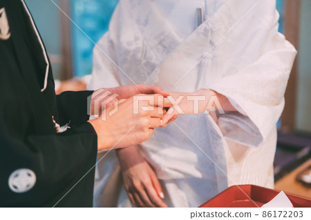 Wedding ceremony Japanese style ring exchange 86172203