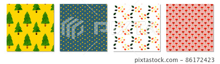 Watercolor flower and plant pattern set 86172423