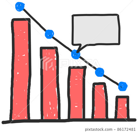 Hand-drawn bar graphs and line graphs that aggregate data 86172481