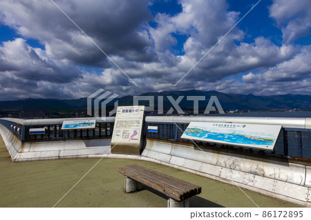 Scenery from the top of Lake Biwa Bridge Scenery from the top of Lake Biwa Bridge 86172895