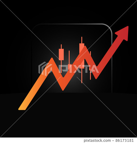 Financial crisis or Financial success concept. Red Arrow and bar symbol. Money illustration. Financial crisis or Financial success concept. Red Arrow and bar symbol. Money illustration. 86173181