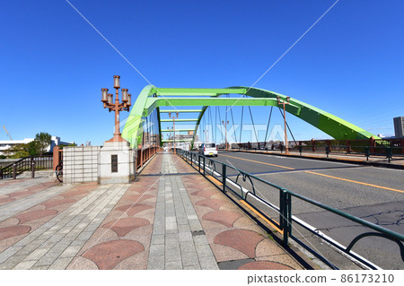 In 2021, the scenery of the Sumida River in Tokyo In 2021, the scenery of the Sumida River in Tokyo 86173210