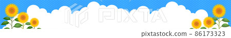 Summer, sunflower and cumulonimbus banner, 728x90 86173323