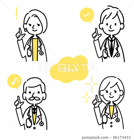 Doctor's simple illustration set Smile vector material Doctor's simple illustration set Smile vector material 86173455