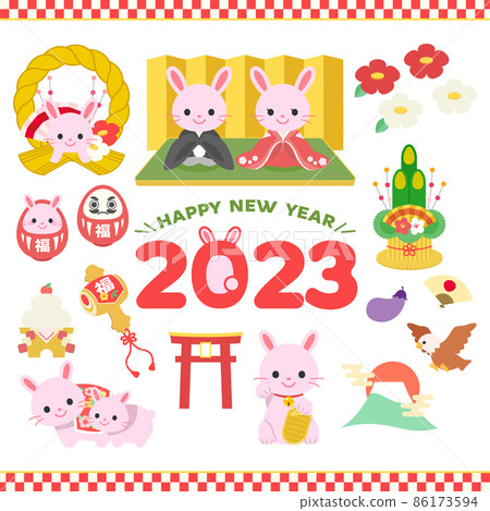 Rabbit year illustration material 86173594