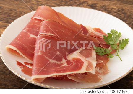 Hamon Serrano (slice) from Spain 86173683