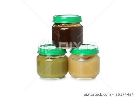 Concept of baby food isolated on white background 86174484