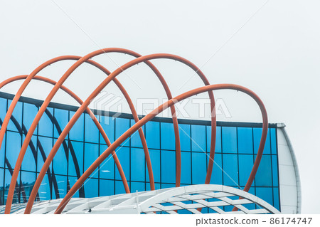 Iron modern architecture apartment metal structure design exterior facade steel 86174747