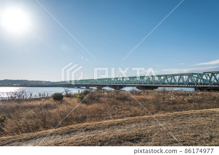 《三重縣》長良川風景 伊備長良川大橋 《三重縣》長良川風景 伊備長良川大橋 86174977
