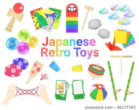 Illustration set of old Japanese play (toys) 86177365