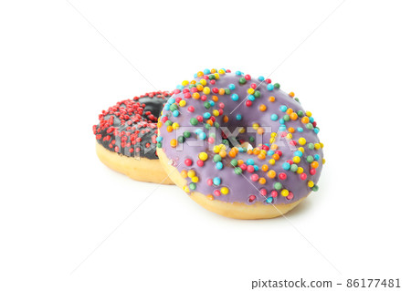 Donuts with sprinkles isolated on white background Donuts with sprinkles isolated on white background 86177481